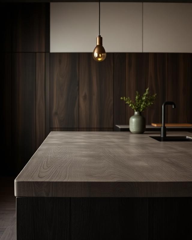 Mørkt oak-køkken